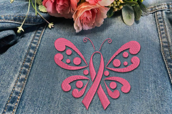 Review: Butterfly Breast Cancer Ribbon Embroidery Design